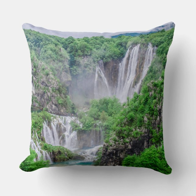 Plitvice lakes waterfall cushion (Front)