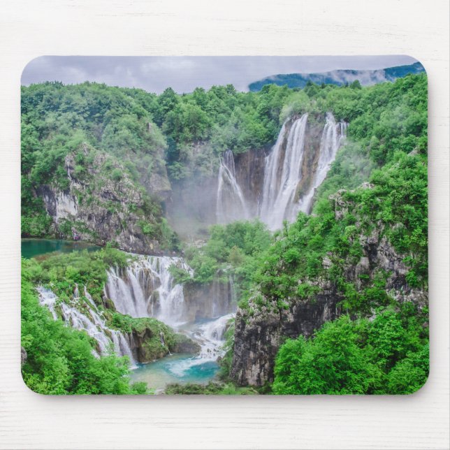 Plitvice lakes waterfall mouse mat (Front)