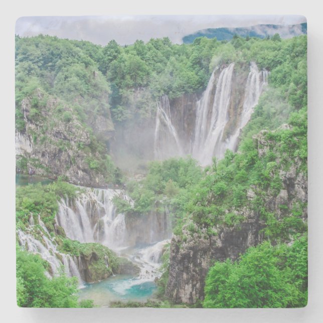 Plitvice lakes waterfall stone coaster (Front)