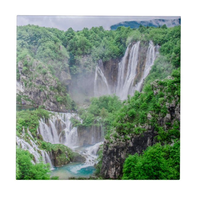 Plitvice lakes waterfall tile (Front)