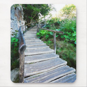 plitvice wooden path, croatia mouse mat