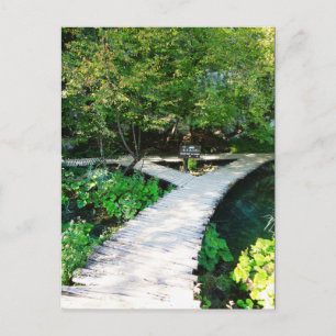 plitvice wooden path, croatia postcard