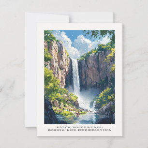 Pliva Waterfall Travel Postcard
