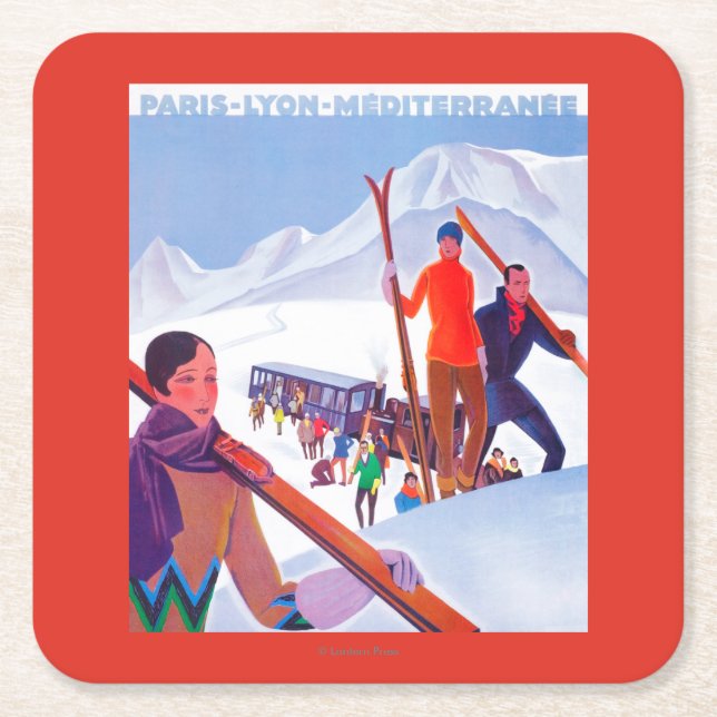 PLM Railway Promotional Poster Square Paper Coaster (Front)