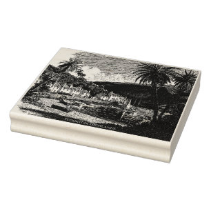 Plockton, Highlands, Scotland, Vintage Sketch Rubber Stamp