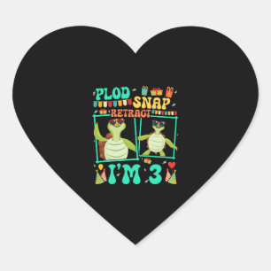 Plod Snap Retract I'm 3 Turtle Kid 3rd Birthday Heart Sticker