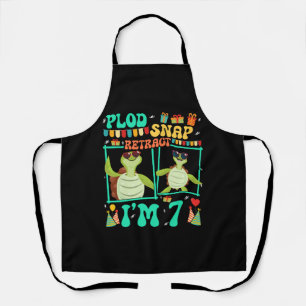 Plod Snap Retract I'm 7 Turtle Kid 7th Birthday Apron