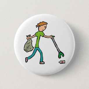 Plogging and Litter Picking 6 Cm Round Badge