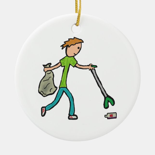 Plogging and Litter Picking Ceramic Tree Decoration (Front)