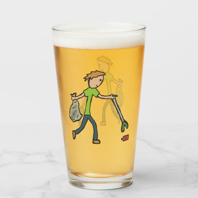 Plogging and Litter Picking Glass (Front Filled)