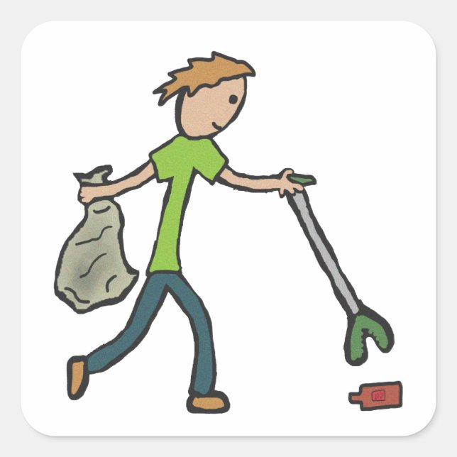 Plogging and Litter Picking Square Sticker (Front)