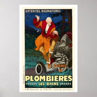 Plombieres les Bains France Vintage Travel Poster