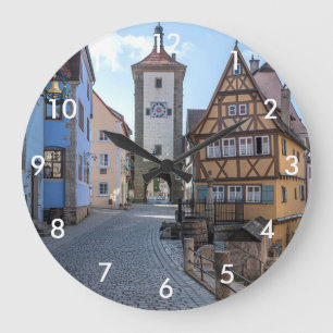 Plönlein in Rothenburg ob der Tauber, Germany Large Clock