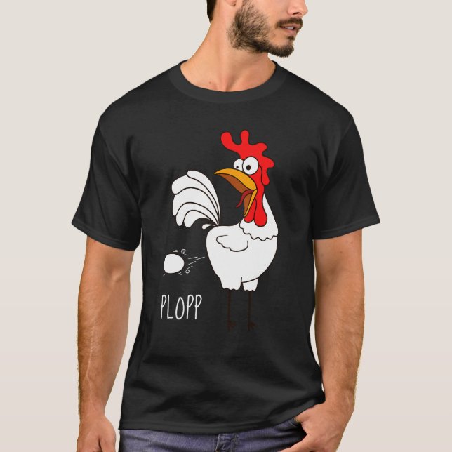 Plopp Eggs Henhouse Chicken T-Shirt (Front)