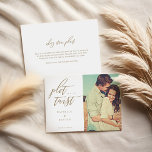 Plot Twist Modern Minimal Calligraphy & Photo Save The Date<br><div class="desc">Sometimes things change. Update your wedding guests with your new wedding date with our modern save the date card. The design features a simple and modern layout with a couple's photo placeholder. "Plot Twist" displayed in modern calligraphy. Personalise with couple's name, wedding date & location. The reverse side features your...</div>