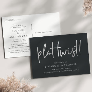 Plot Twist   Modern Silver Wedding Reschedule Announcement Postcard