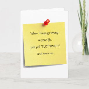 Plot Twist Post-it Greeting Card