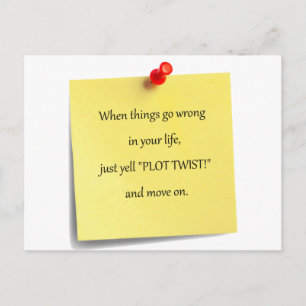 Plot Twist Post-it Postcard