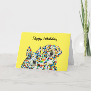 Plott Hound & Australian Shepherd Birthday Card