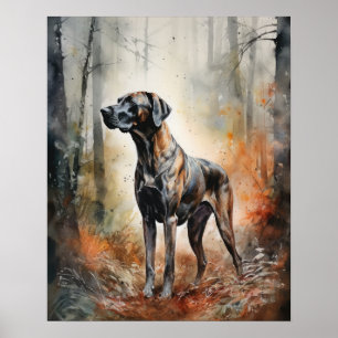 Plott Hound Dog Art Print Poster