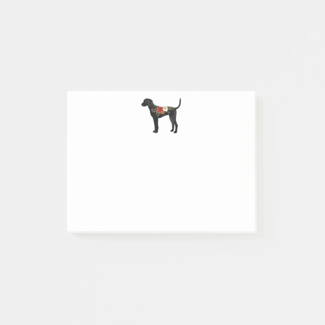 Plott Hound Dog Breed Boho Floral Silhouette Post-it Notes (Front)
