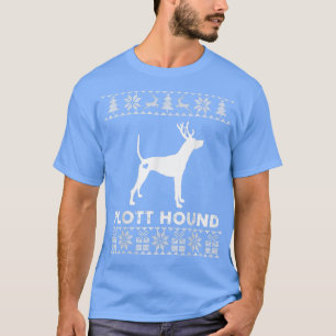 Plott Hound Dog Christmas Reindeer Ugly Christmas T-Shirt