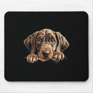 Plott Hound Dog Mum Dad Peeking Puppy Mouse Mat
