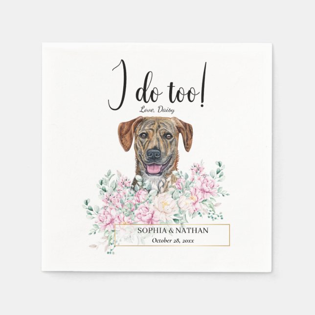 Plott Hound Dog Wedding Cocktail Napkins (Front)