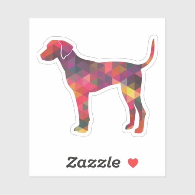 Plott Hound Geometric Pattern Silhouette Multi (Sheet)