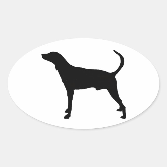 plott hound silhouette oval sticker (Front)