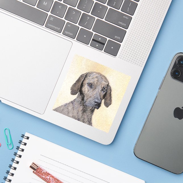 Plott Painting - Cute Original Dog Art (Laptop w/ iPhone)