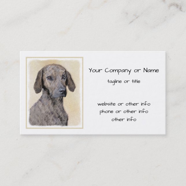 Plott Painting - Cute Original Dog Art Business Card (Front)
