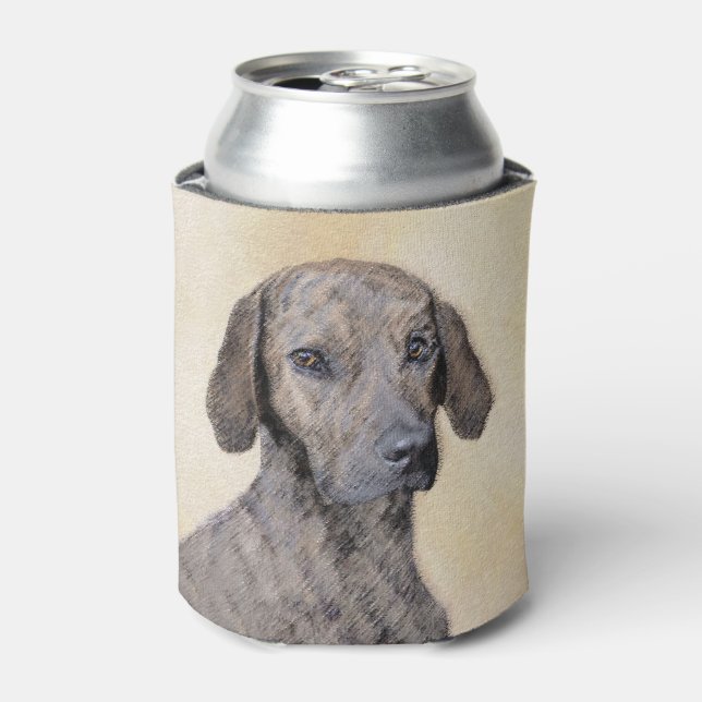 Plott Painting - Cute Original Dog Art Can Cooler (Can Front)