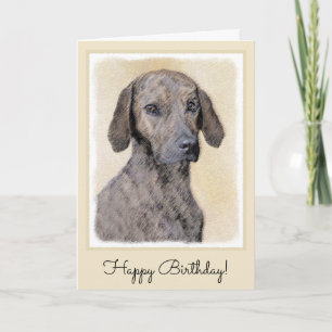 Plott Painting - Cute Original Dog Art Card