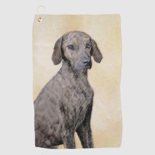 Plott Painting - Cute Original Dog Art Golf Towel