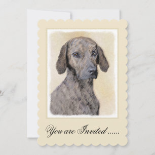 Plott Painting - Cute Original Dog Art Invitation