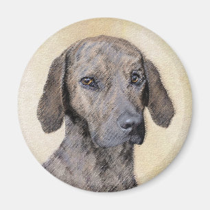 Plott Painting - Cute Original Dog Art Magnet