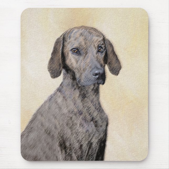 Plott Painting - Cute Original Dog Art Mouse Mat (Front)