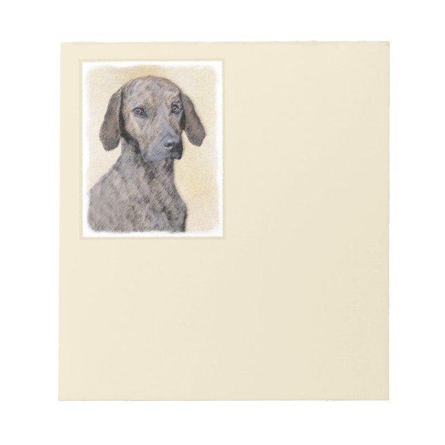 Plott Painting - Cute Original Dog Art Notepad (Front)