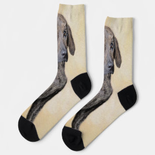 Plott Painting - Cute Original Dog Art Socks