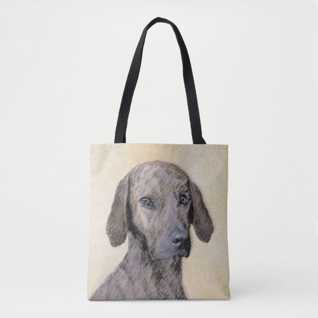 Plott Painting - Cute Original Dog Art Tote Bag (Front)