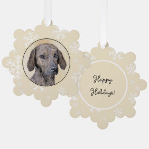 Plott Painting - Cute Original Dog Art Tree Decoration Card