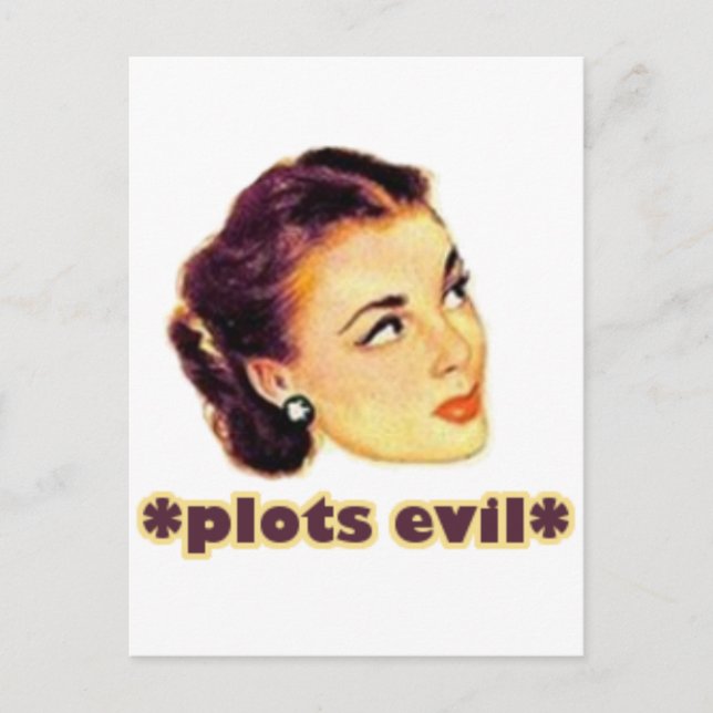 Plotting Evil Postcard (Front)