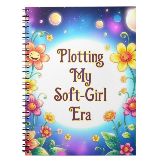 Plotting My Soft Girl Era Floral  Notebook (Front)