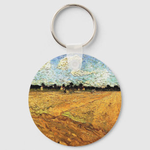 Ploughed Field (the Furrows) by Vincent van Gogh Key Ring