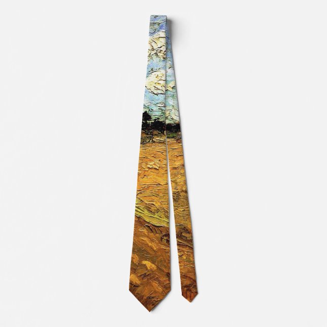 Ploughed Field (the Furrows) by Vincent van Gogh Tie (Front)