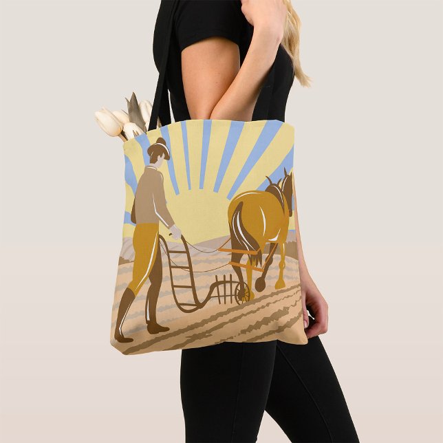 Ploughing A Field Tote Bag (Creator Uploaded)