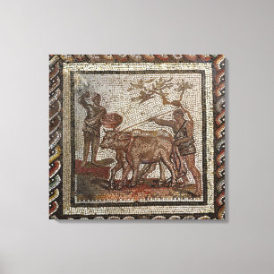 Ploughing, from Saint-Romain-en-Galentury AD Canvas Print