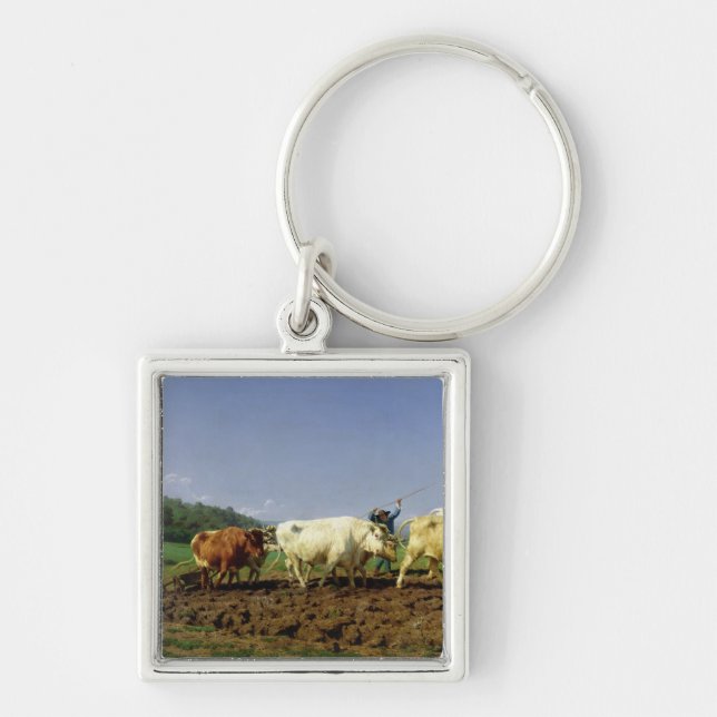 Ploughing in Nivernais, 1849 Key Ring (Front)