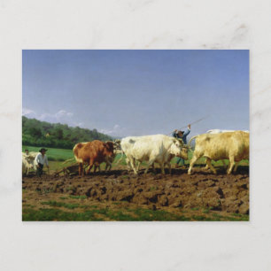 Ploughing in Nivernais, 1849 Postcard